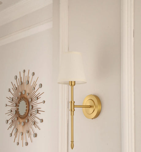 Modern Wall Sconce  Brushed Gold Crystal Accent - Product detail 10