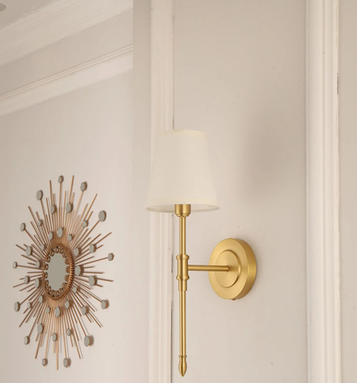 Modern Wall Sconce Brushed Gold Crystal Accent - Product detail 10