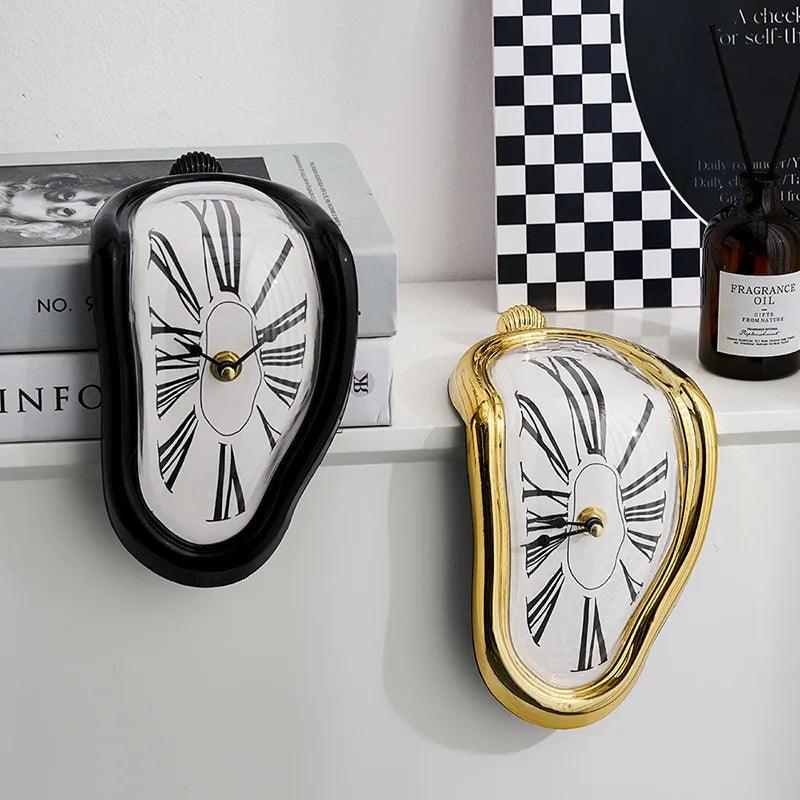 Surreal Wall Clock  Melting Design Roman Numerals - Product example