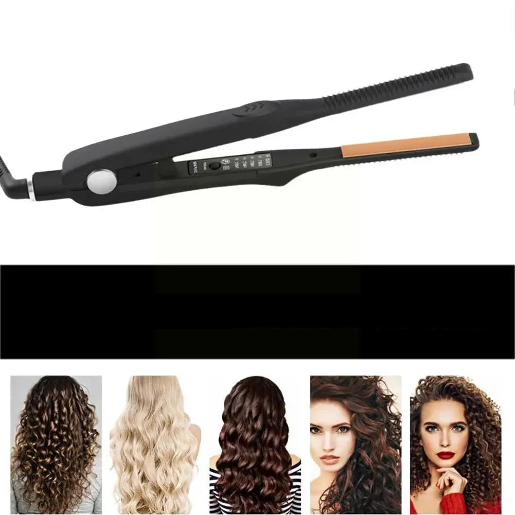 Mini Hair Straightener And Curler Ceramic Tourmaline 2-in-1 Styler - Detailed view