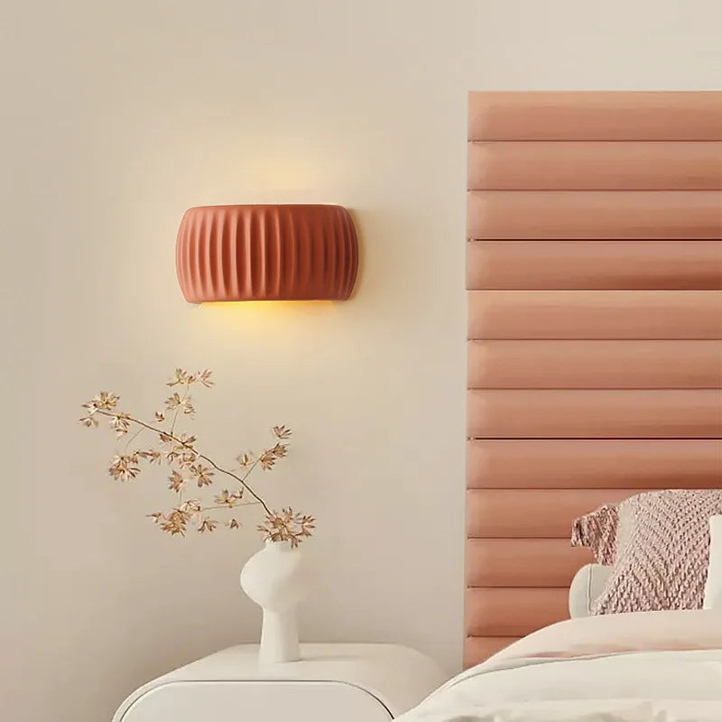 Modern Wall Sconce Ribbed Resin Design - Product example