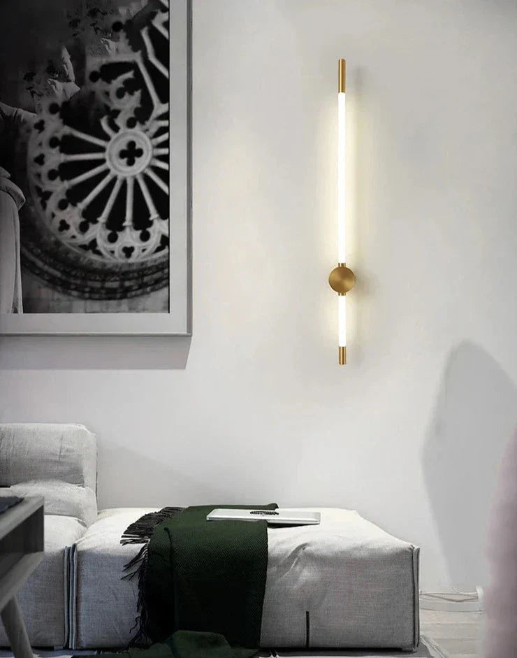Modern LED Wall Light Linear Brass and White Design - Product detail 6