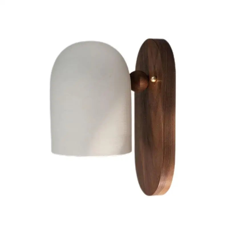 Modern Wall Lamp Walnut Wood with White Shade - Product detail 7