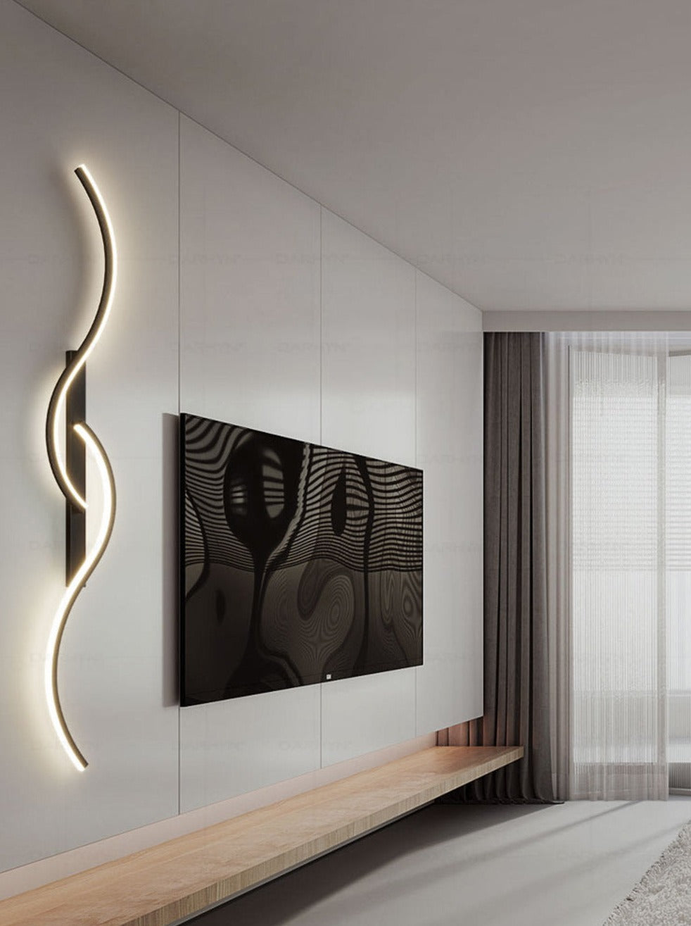 Modern LED Wall Light Curved Minimalist Design - Product detail 5