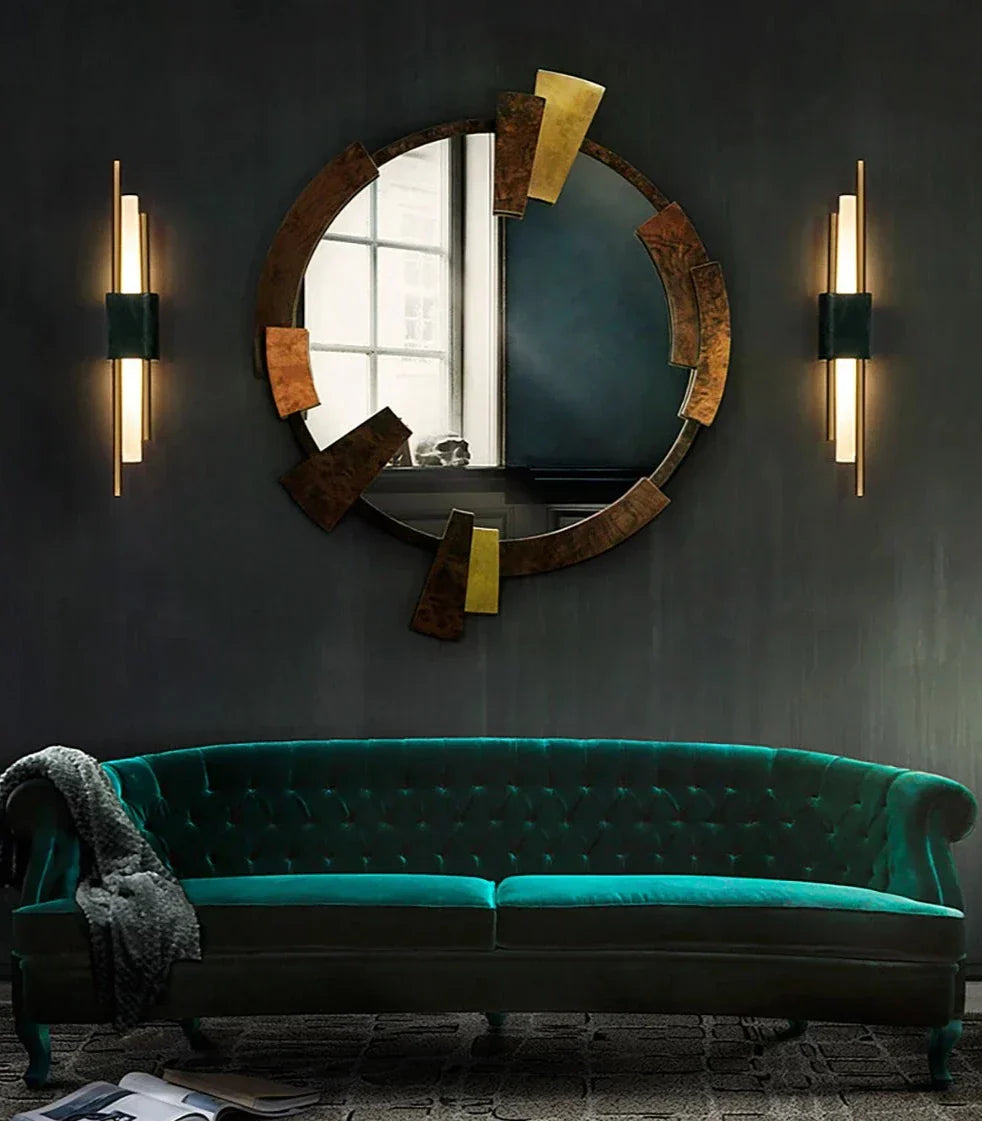 Modern Marble Wall Light Green Stone LED Sconce - Product detail 5