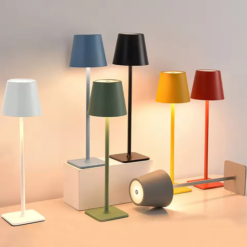 Modern Table Lamp  Cordless Rechargeable Metal Design - Detailed view