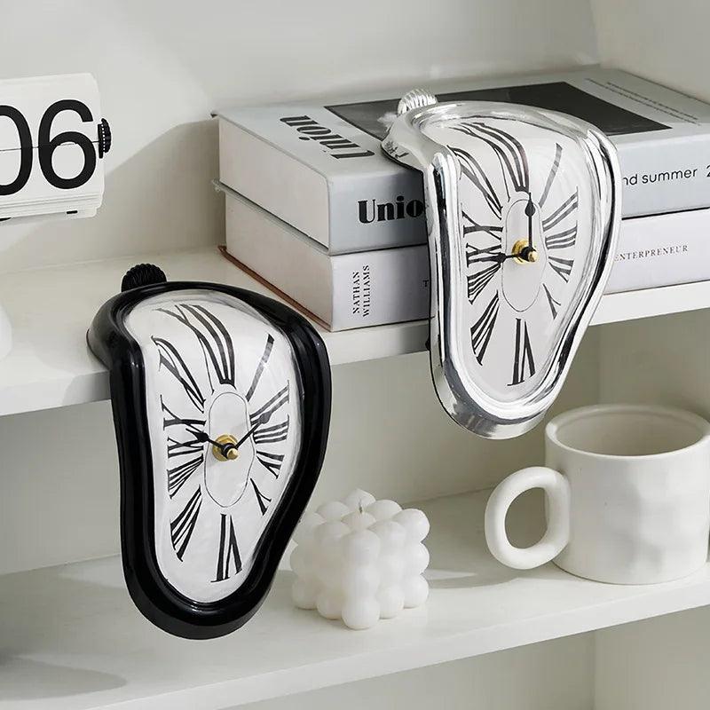 Surreal Wall Clock  Melting Design Roman Numerals - Detailed view
