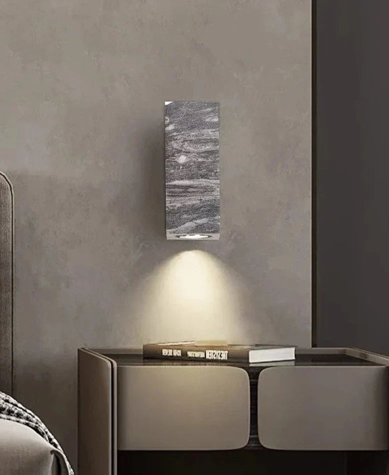Modern Stone Wall Lamp Grey Cylindrical LED Sconce - Product detail 4