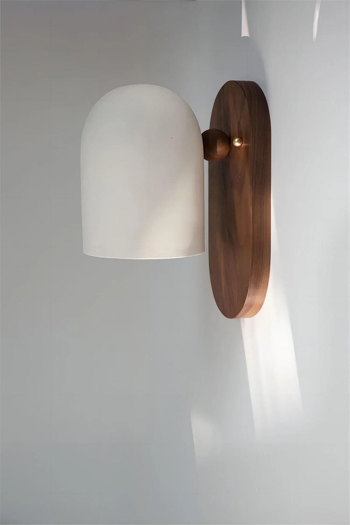 Modern Wall Lamp Walnut Wood with White Shade - Product detail 9