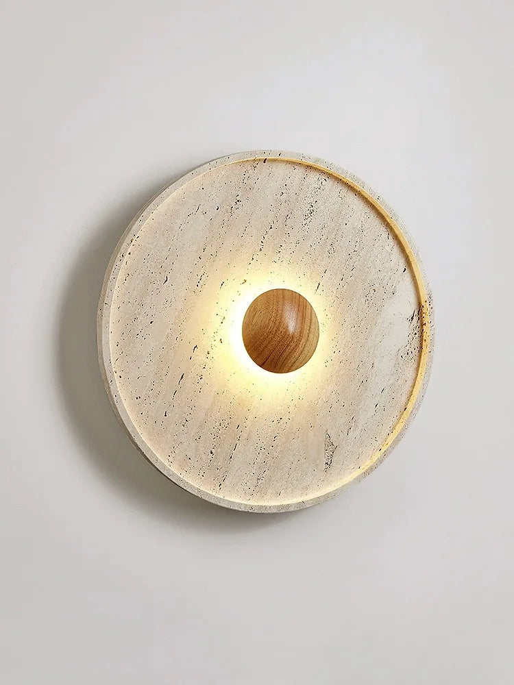 Minimalist Stone Wall Light Natural Travertine LED Sconce - Product detail 7