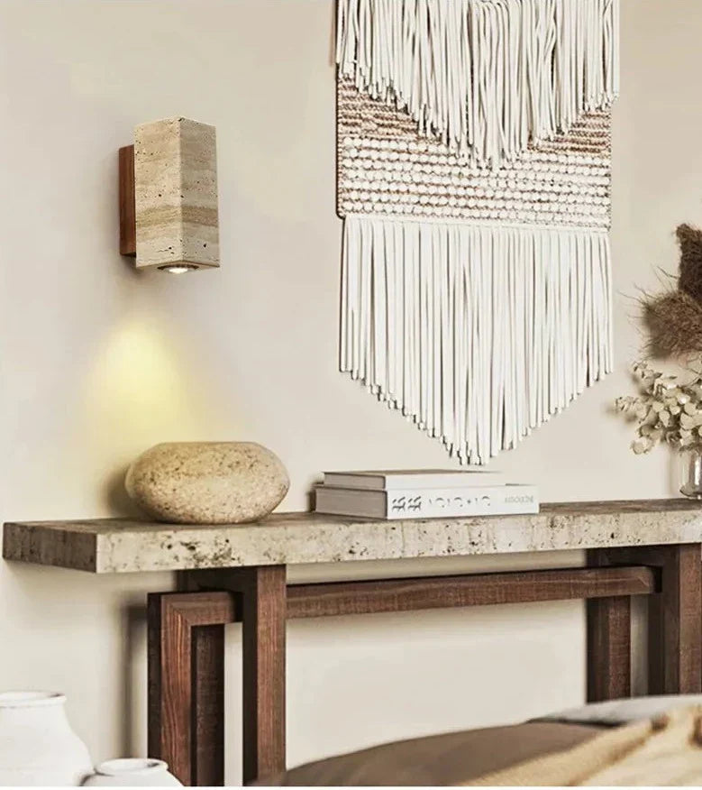 Natural Stone Wall Light Travertine LED Sconce - Product detail 4