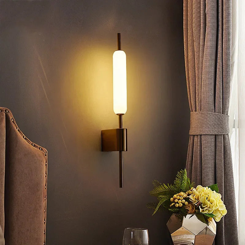 Modern LED Wall Sconce  Brushed Gold Linear Design - Detailed view