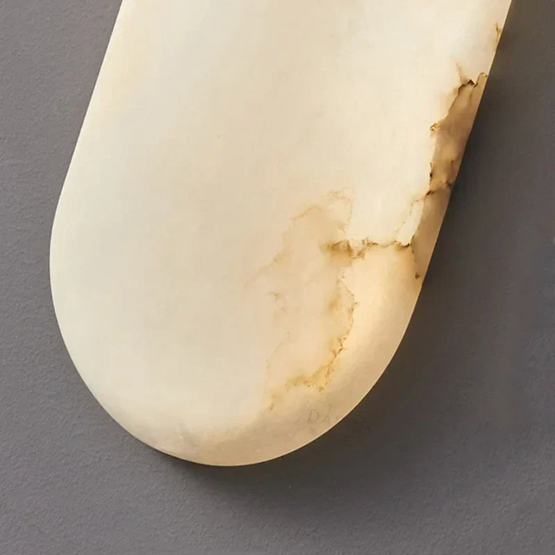 Marble Wall Lamp Oval Capsule Design With Gold Accent - Product detail 8