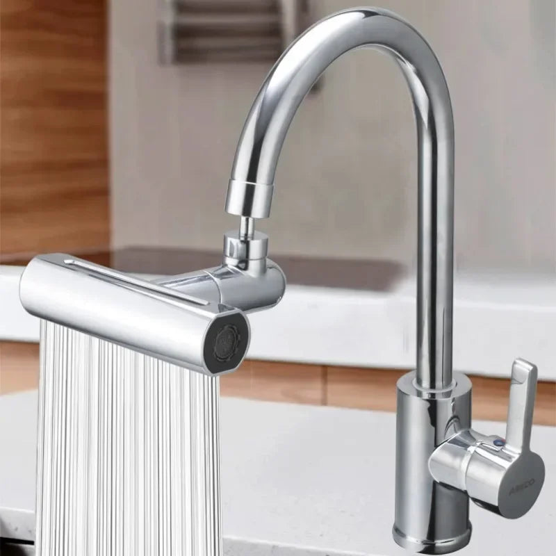 Modern Pull-Out Faucet 4-Mode Chrome Swivel Tap - Detailed view