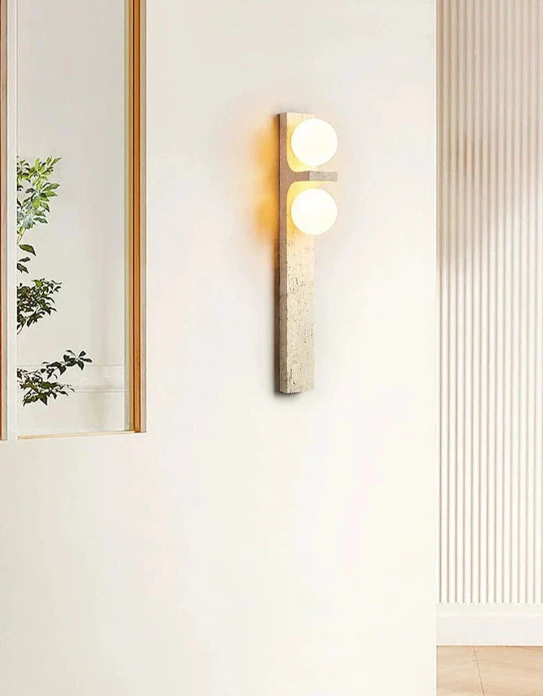 Modern LED Wall Light Natural Stone Dual Globe Design - Product detail 7