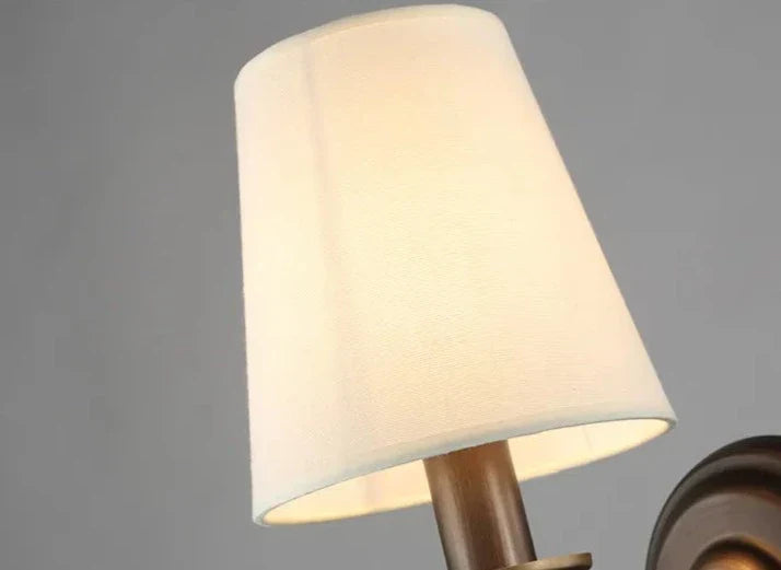 Modern LED Wall Sconce Brass Finish With Fabric Shade - Product detail 14