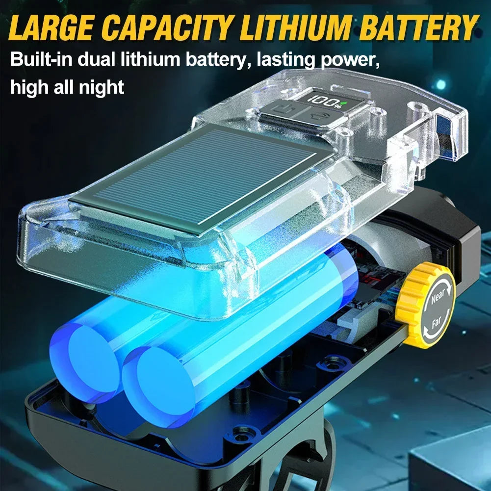 Solar USB Bike Light  High Power LED with Red COB Safety Lighting - Product detail 5