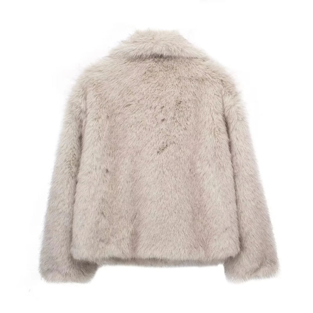 Luxury Faux Fur Jacket Eco-Friendly Vegan Design - Product detail 4