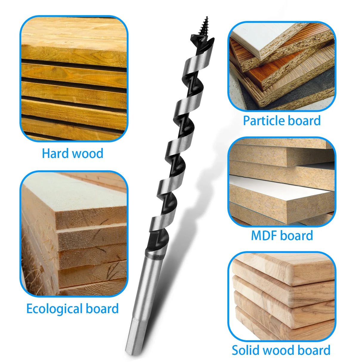 Professional Wood Drill Bit Extended Hex Shank Design - Detailed view