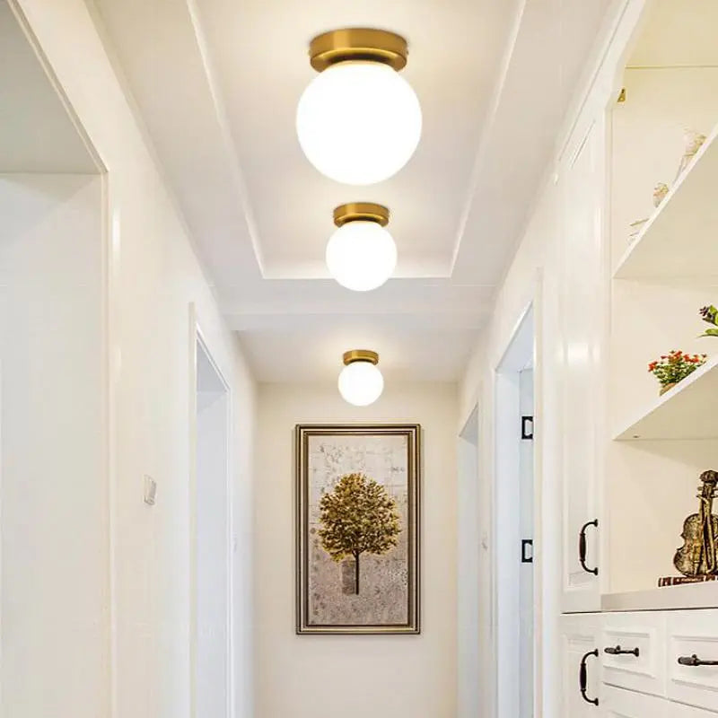 Modern Globe Ceiling Light  White Glass LED Fixture - Product detail 9