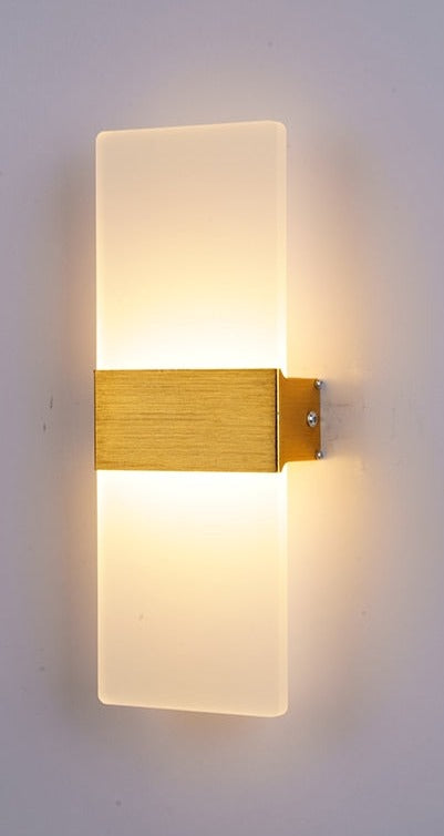 Modern Wall Sconce  Minimalist Acrylic Panel with Gold Accent - Product detail 14