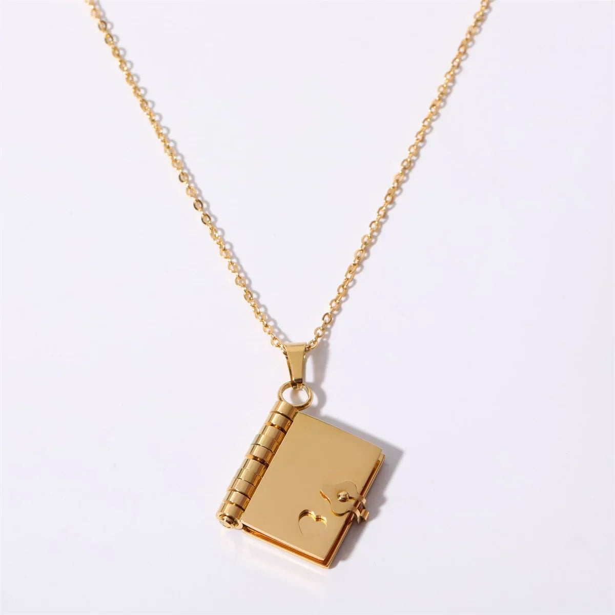 Miniature Book Necklace  Gold Heart Locket Design - Product detail 10