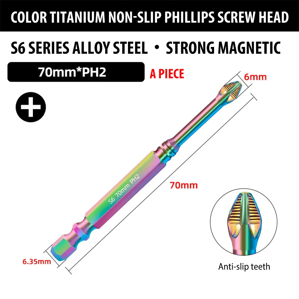 Professional Phillips Screwdriver Bit Set Rainbow Titanium Steel Impact Bits - Product detail 13