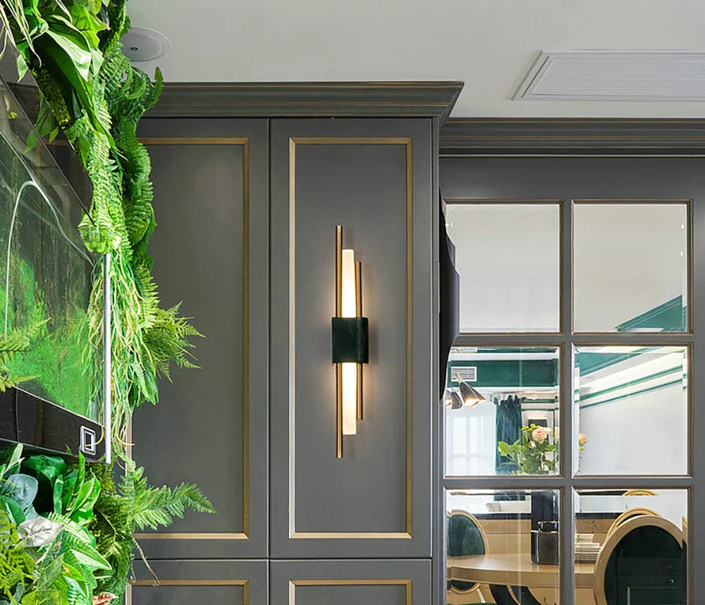 Modern Marble Wall Light Green Stone LED Sconce - Product detail 8