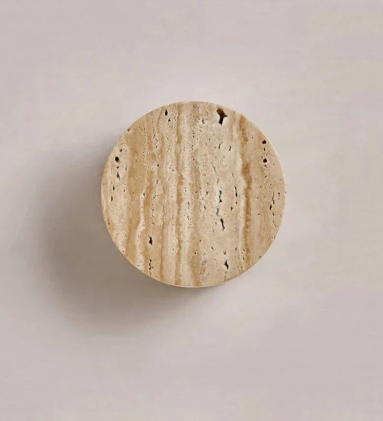 Modern Travertine Wall Light Natural Stone Round Sconce - Product detail 12