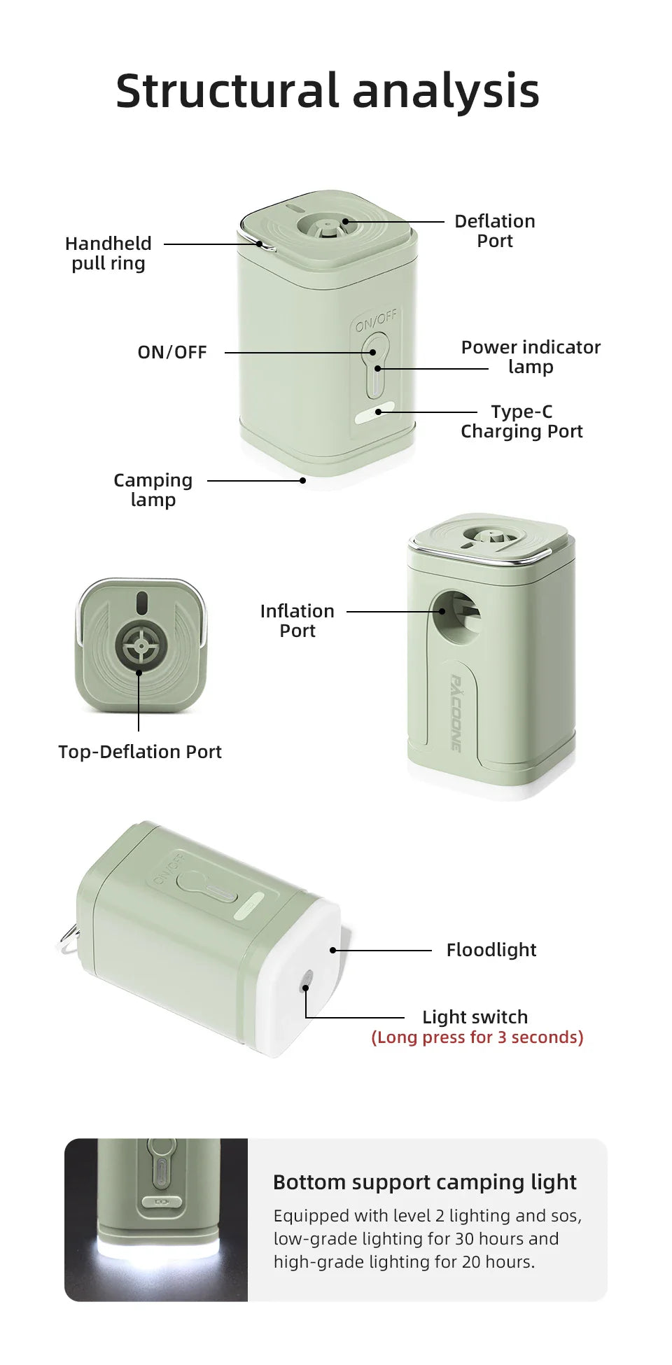 Portable Air Compressor  Digital Mini Wireless Inflator - Product detail 8