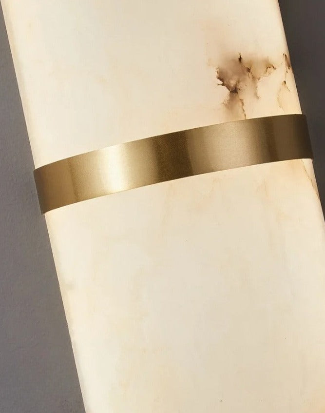 Marble Wall Lamp Oval Capsule Design With Gold Accent - Product detail 9