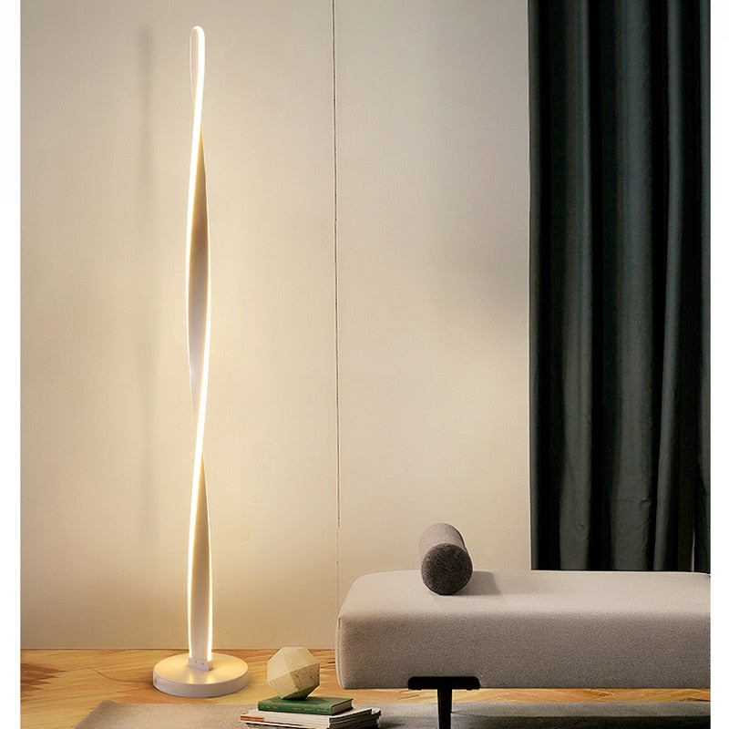 Modern LED Floor Lamp  Twisted Aluminum Design - Product example