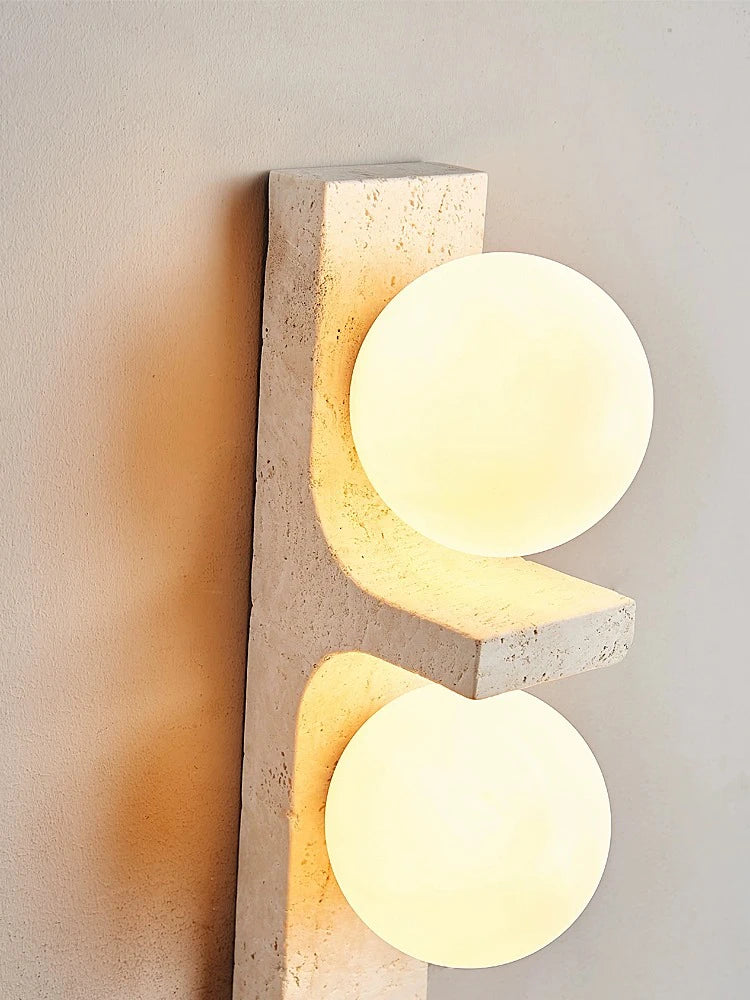 Modern LED Wall Light Natural Stone Dual Globe Design - Product detail 9