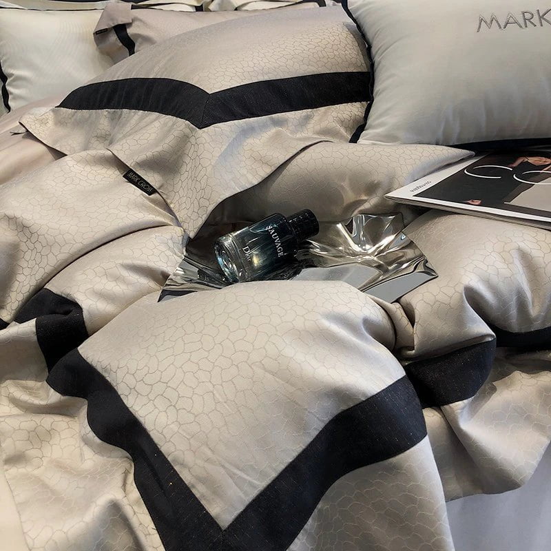 Egyptian Cotton Bedding Set  Premium Jacquard Duvet Collection - Product detail 4