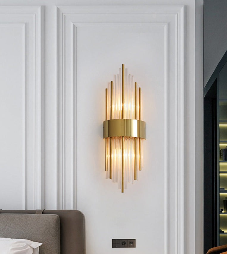 Modern Crystal Wall Lamp Gold Finish Metal Sconce - Product detail 20