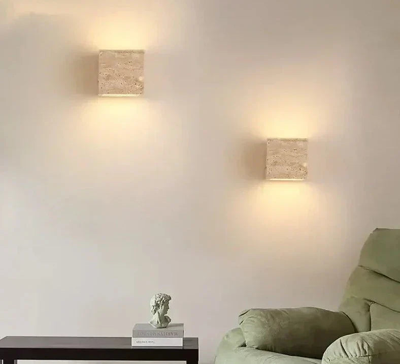 Modern Stone Wall Light Natural Travertine Finish - Product detail 5