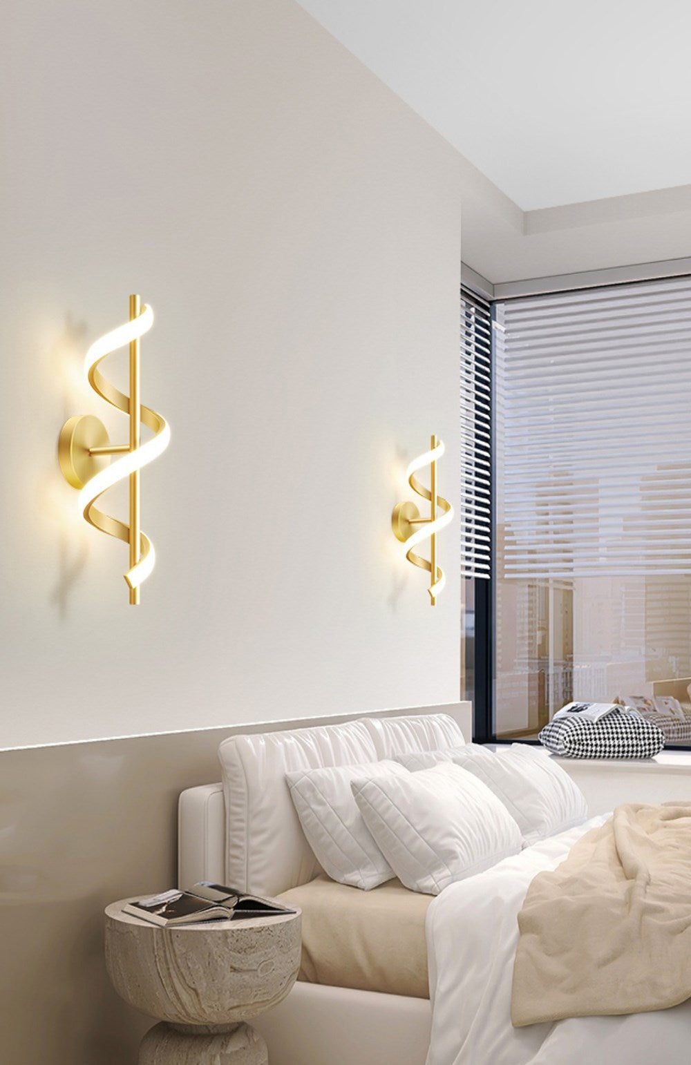 Modern Spiral Wall Light Gold White LED Design - Product detail 8