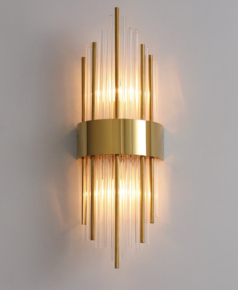 Modern Crystal Wall Lamp Gold Finish Metal Sconce - Product detail 18