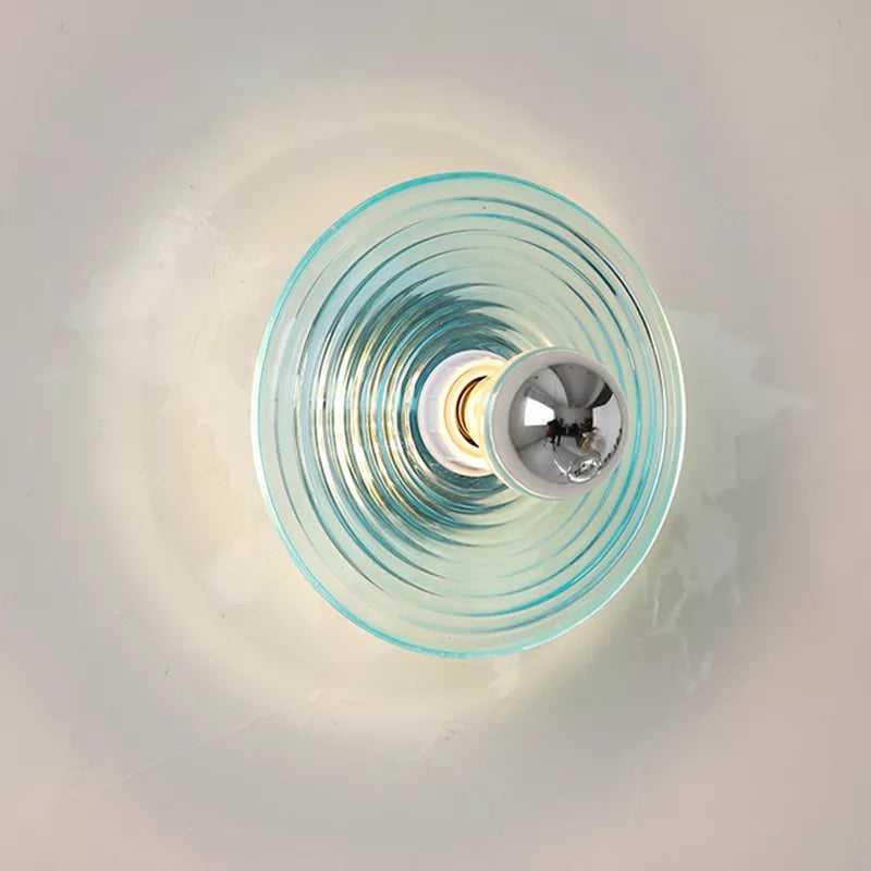 Ripple Glass Wall Light Aqua Blue Concentric Design - Product detail 6