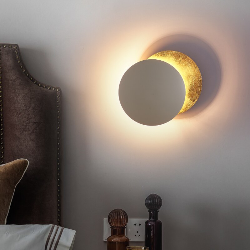 Modern Eclipse Wall Light Gold Metal Solar Design - Product detail 5