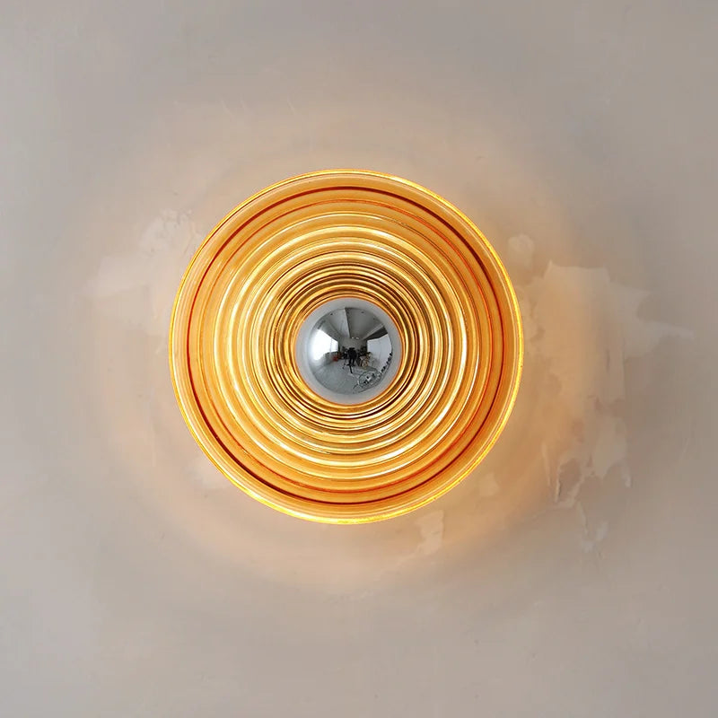 Ripple Glass Wall Light Aqua Blue Concentric Design - Product example