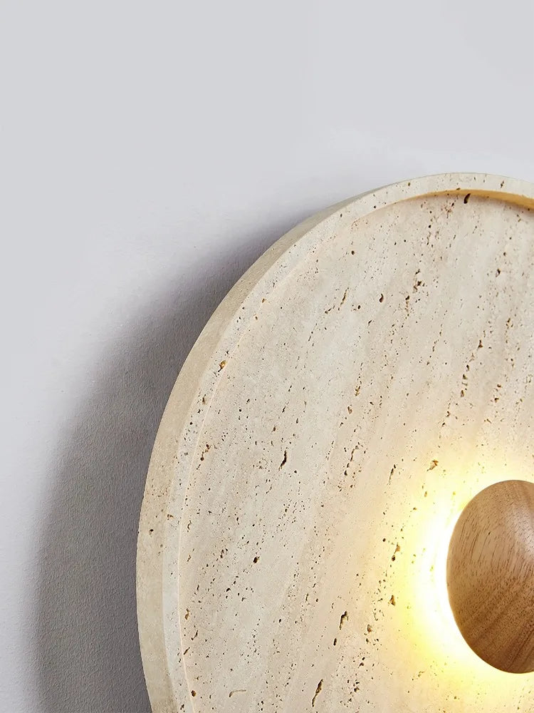 Minimalist Stone Wall Light Natural Travertine LED Sconce - Product detail 5