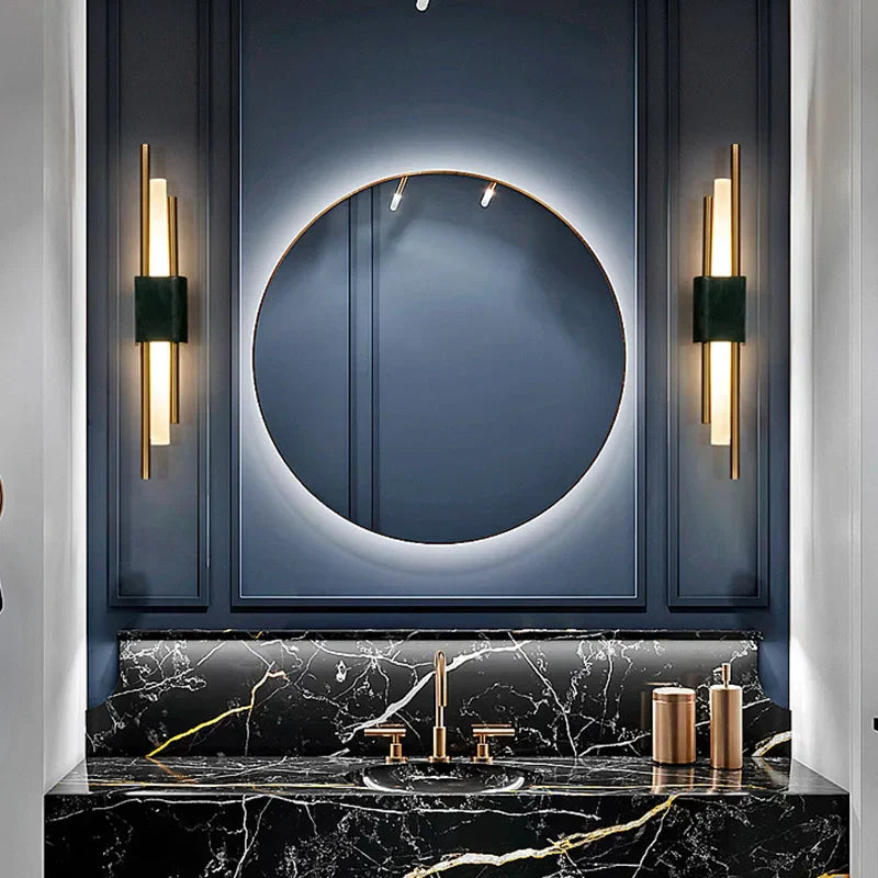 Modern Marble Wall Light Green Stone LED Sconce - Product example