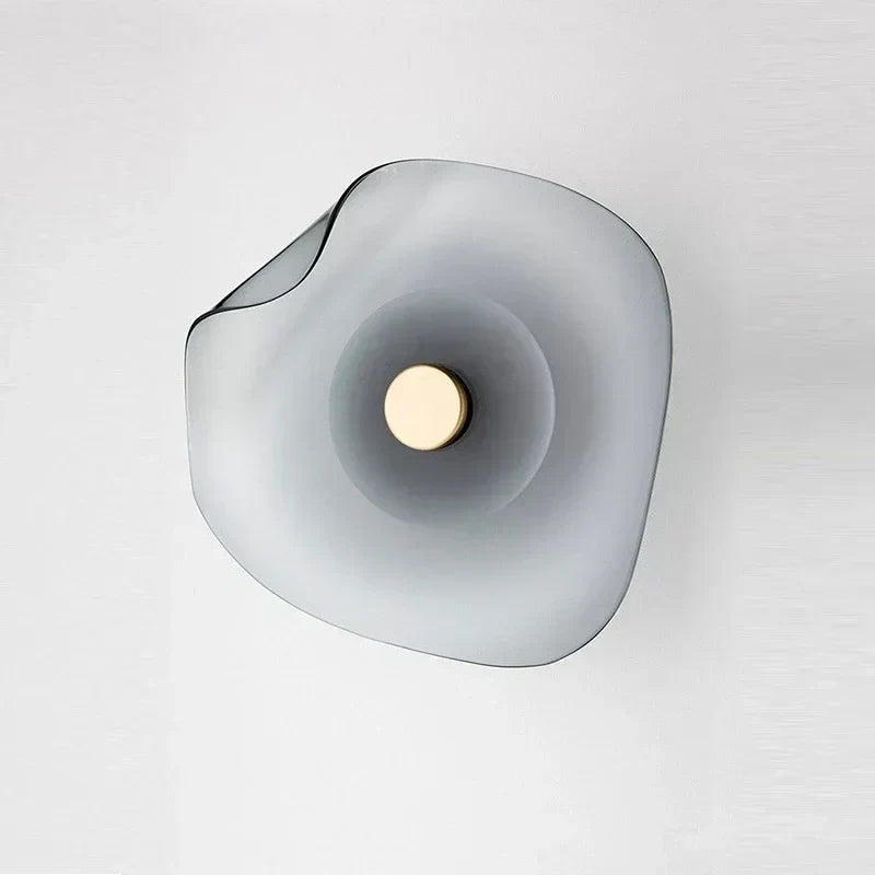 Modern Glass Wall Light Sculptural Stone Design - Product showcase