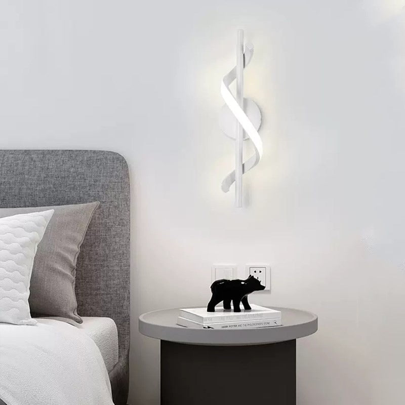 Modern Spiral Wall Light Gold White LED Design - Detailed view