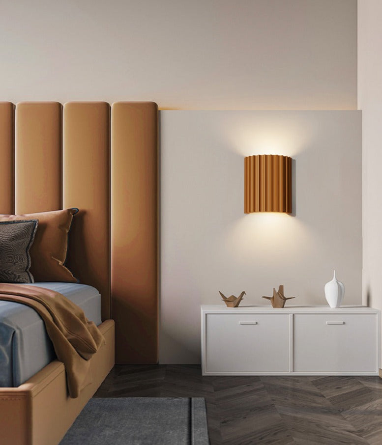 Modern LED Wall Light Fluted Green Aluminum Sconce - Product detail 9