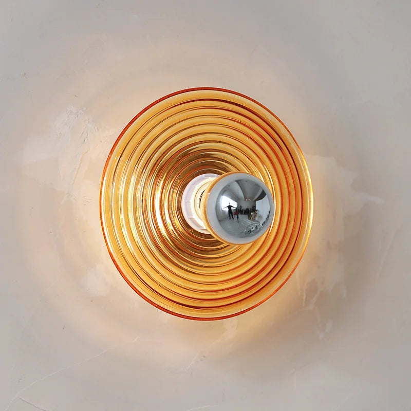 Ripple Glass Wall Light Aqua Blue Concentric Design - Product detail 7