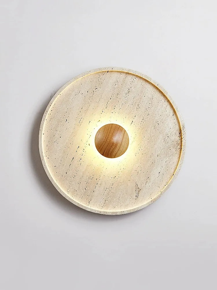 Minimalist Stone Wall Light Natural Travertine LED Sconce - Product detail 6