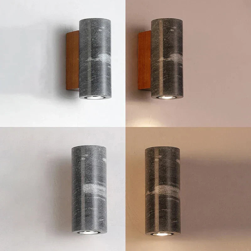 Modern Stone Wall Lamp Grey Cylindrical LED Sconce - Product detail 7
