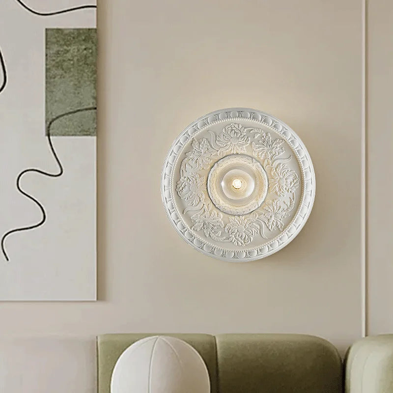 Victorian Ceiling Medallion Light Floral Relief Pattern - Product example